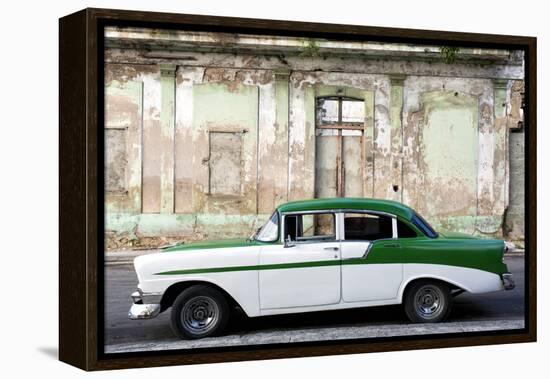 Vintage American Car Parked on a Street in Havana Centro, Havana, Cuba-Lee Frost-Framed Premier Image Canvas