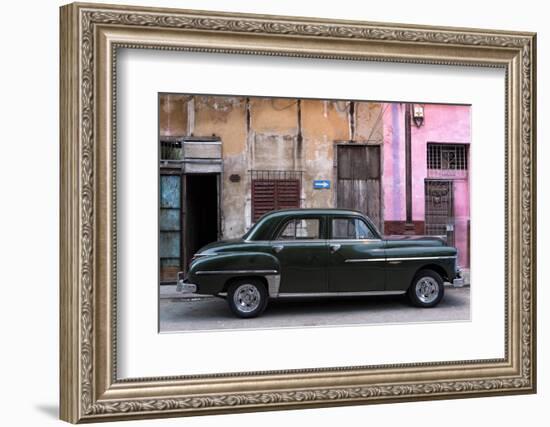 Vintage American Car Parked on a Street in Havana Centro, Havana, Cuba-Lee Frost-Framed Photographic Print