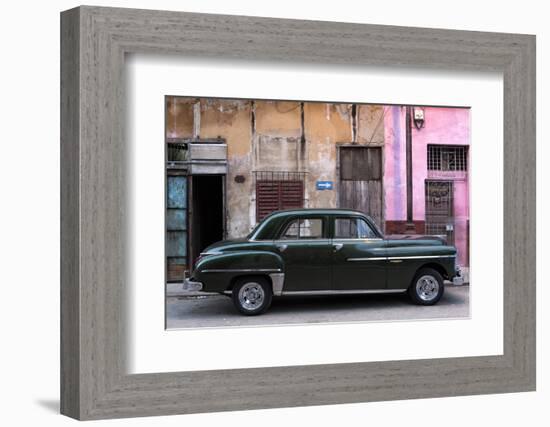 Vintage American Car Parked on a Street in Havana Centro, Havana, Cuba-Lee Frost-Framed Photographic Print