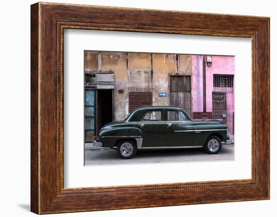 Vintage American Car Parked on a Street in Havana Centro, Havana, Cuba-Lee Frost-Framed Photographic Print