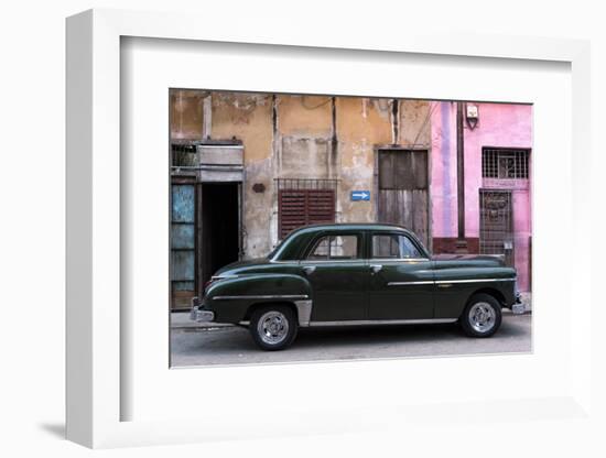 Vintage American Car Parked on a Street in Havana Centro, Havana, Cuba-Lee Frost-Framed Photographic Print