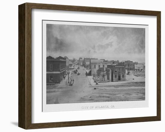 Vintage American Civil War Print of the City of Atlanta, Georgia, Circa 1863-null-Framed Art Print