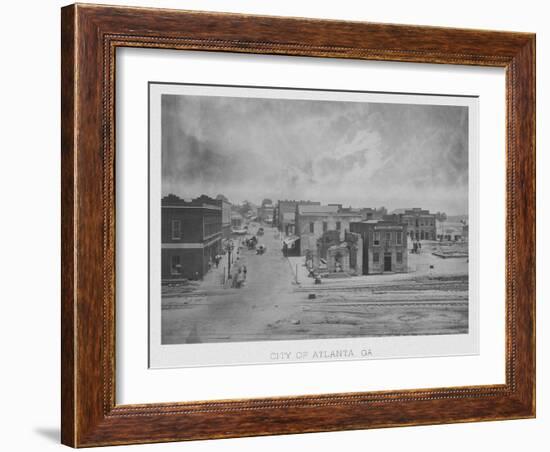 Vintage American Civil War Print of the City of Atlanta, Georgia, Circa 1863-null-Framed Art Print