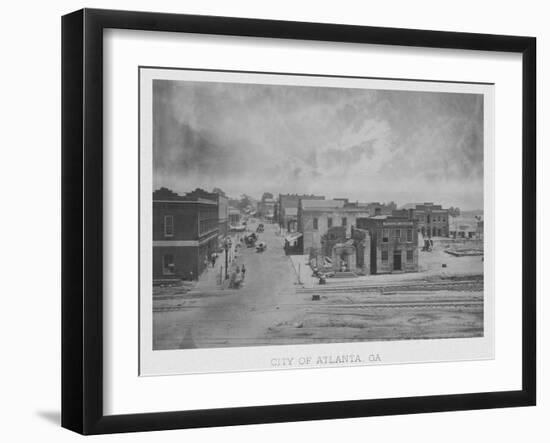 Vintage American Civil War Print of the City of Atlanta, Georgia, Circa 1863-null-Framed Art Print