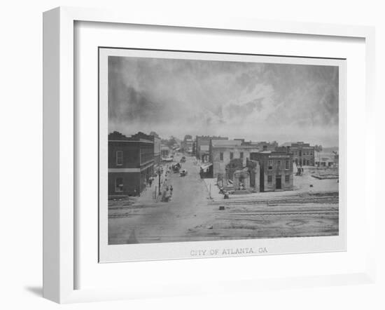 Vintage American Civil War Print of the City of Atlanta, Georgia, Circa 1863-null-Framed Art Print