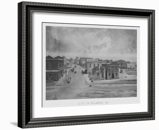 Vintage American Civil War Print of the City of Atlanta, Georgia, Circa 1863-null-Framed Art Print