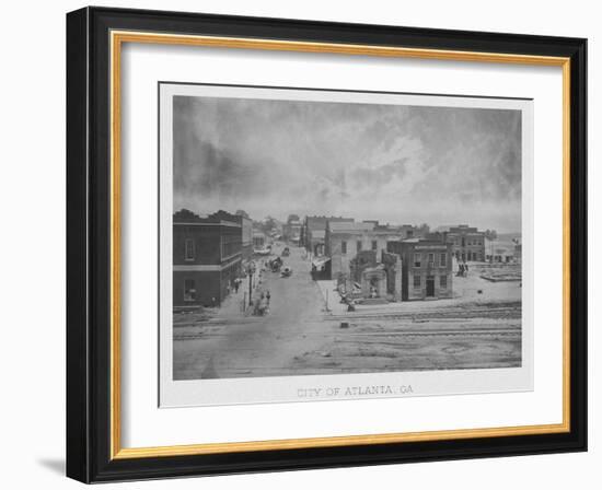 Vintage American Civil War Print of the City of Atlanta, Georgia, Circa 1863-null-Framed Art Print