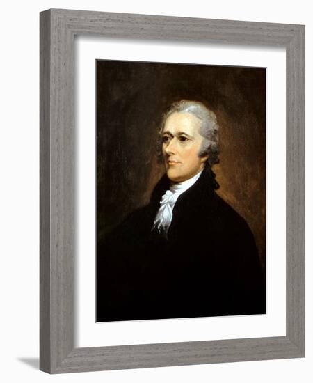 Vintage American History Painting of Founding Father Alexander Hamilton-Stocktrek Images-Framed Photographic Print