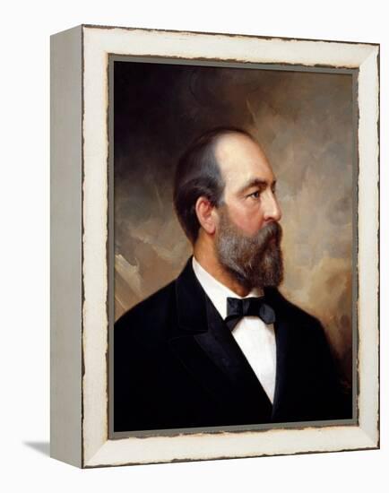 Vintage American History Painting of President James Garfield-null-Framed Stretched Canvas