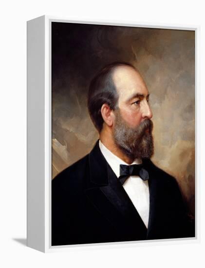 Vintage American History Painting of President James Garfield-null-Framed Stretched Canvas