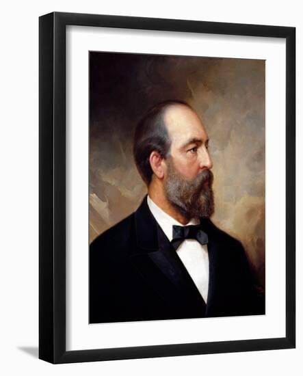 Vintage American History Painting of President James Garfield-null-Framed Art Print