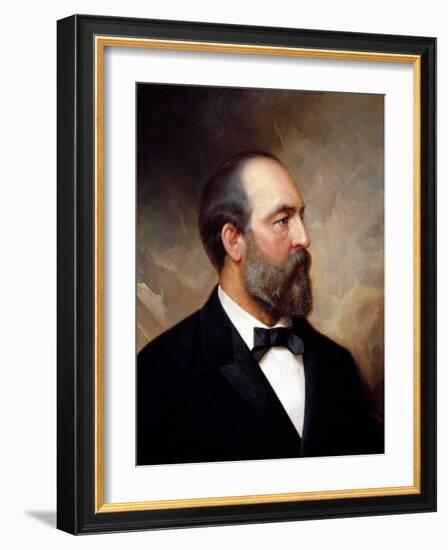 Vintage American History Painting of President James Garfield-null-Framed Art Print