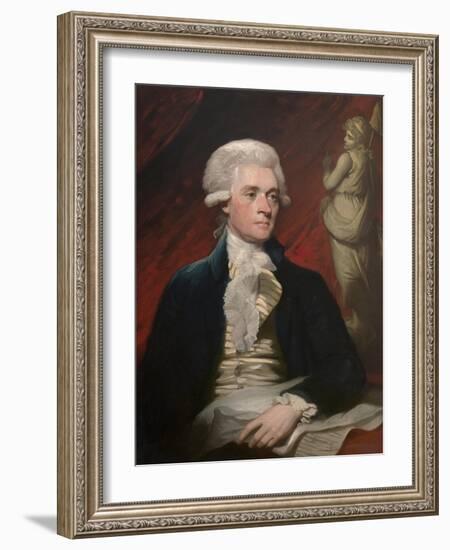 Vintage American History Painting of President Thomas Jefferson-null-Framed Art Print