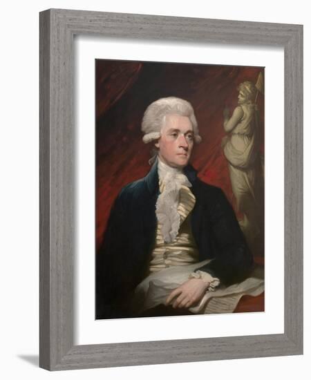 Vintage American History Painting of President Thomas Jefferson-null-Framed Art Print