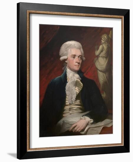 Vintage American History Painting of President Thomas Jefferson-null-Framed Art Print