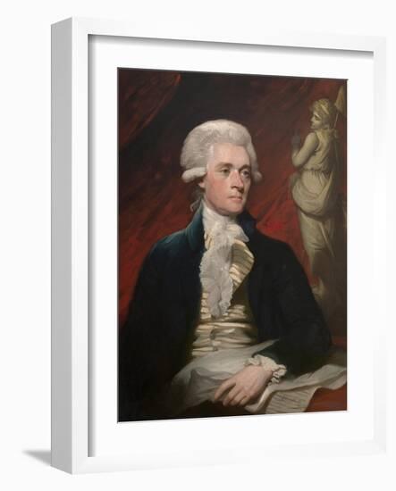 Vintage American History Painting of President Thomas Jefferson-null-Framed Art Print