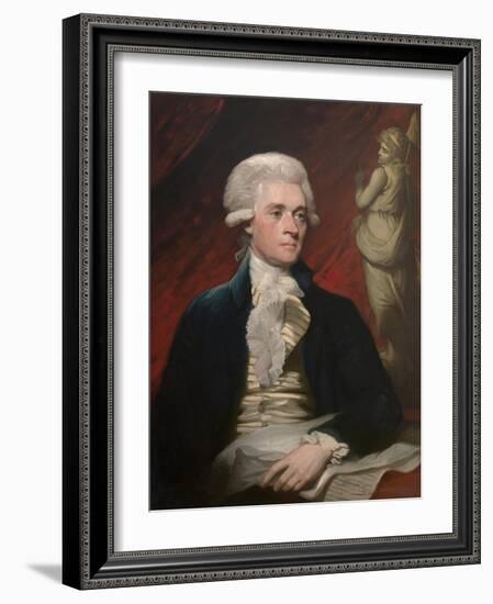 Vintage American History Painting of President Thomas Jefferson-null-Framed Art Print