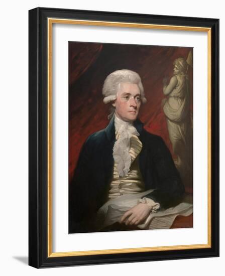 Vintage American History Painting of President Thomas Jefferson-null-Framed Art Print