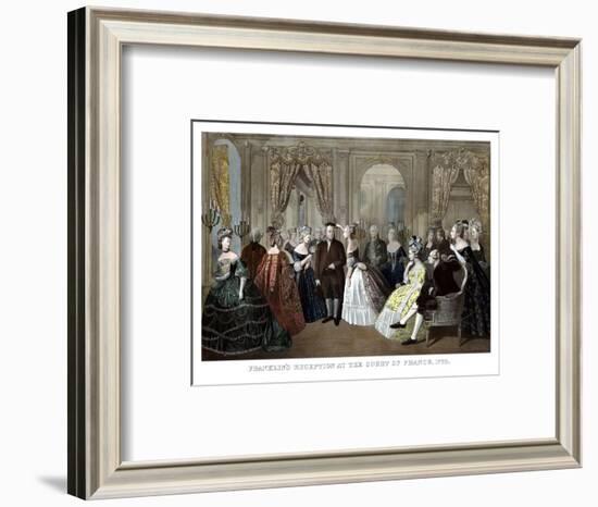 Vintage American History Print of Benjamin Franklin's Reception by the French Court-Stocktrek Images-Framed Photographic Print