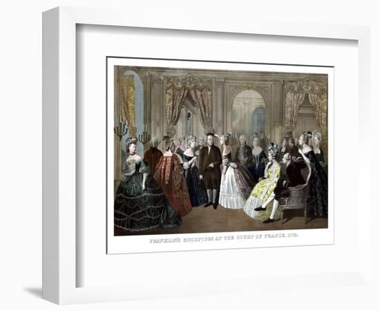 Vintage American History Print of Benjamin Franklin's Reception by the French Court-Stocktrek Images-Framed Photographic Print