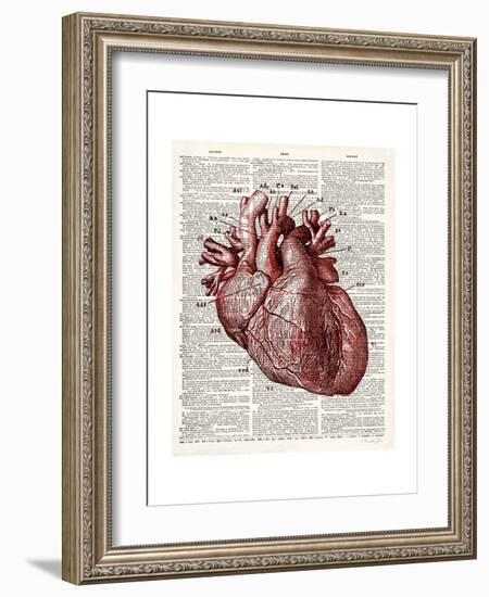 Vintage Anatomy Heart-Christopher James-Framed Premium Giclee Print