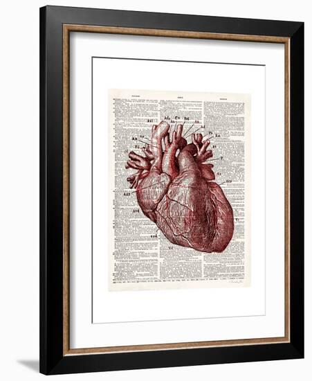 Vintage Anatomy Heart-Christopher James-Framed Premium Giclee Print