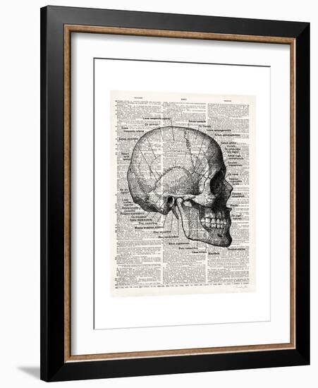 Vintage Anatomy Skull-Christopher James-Framed Premium Giclee Print