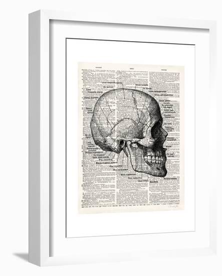 Vintage Anatomy Skull-Christopher James-Framed Premium Giclee Print