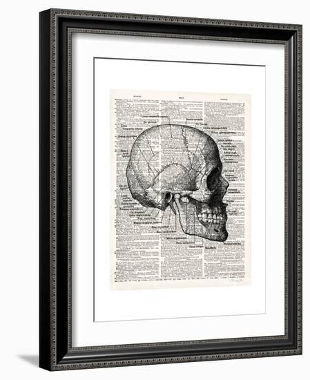 Vintage Anatomy Skull-Christopher James-Framed Premium Giclee Print