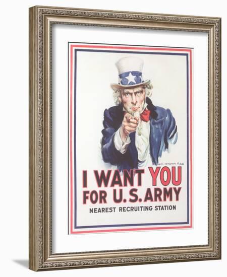 Vintage Army Recruiting Poster-null-Framed Giclee Print