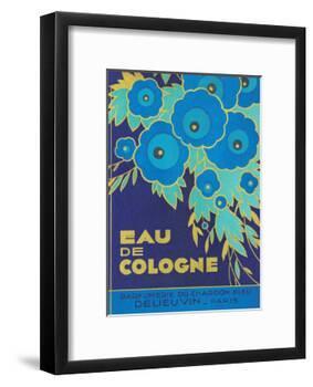 Vintage Art Deco Label, Eau de Cologne du Chardon Bleu-null-Framed Art Print