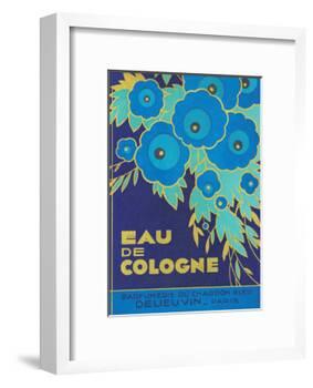 Vintage Art Deco Label, Eau de Cologne du Chardon Bleu-null-Framed Art Print