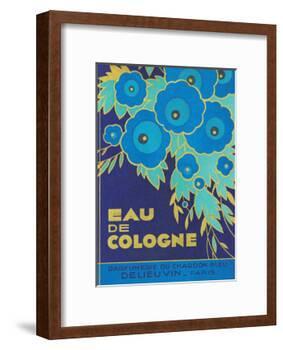 Vintage Art Deco Label, Eau de Cologne du Chardon Bleu-null-Framed Art Print