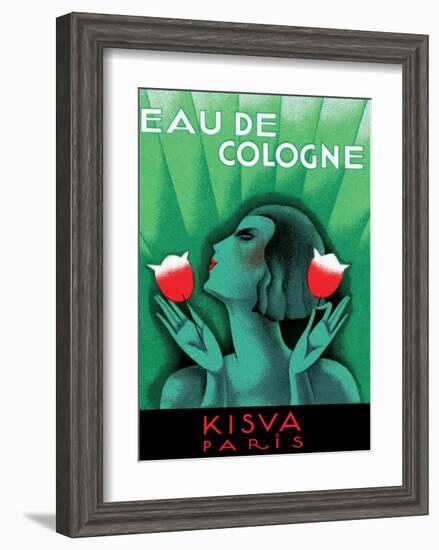 Vintage Art Deco Label, Eau de Cologne, Kaisva, Paris-null-Framed Art Print