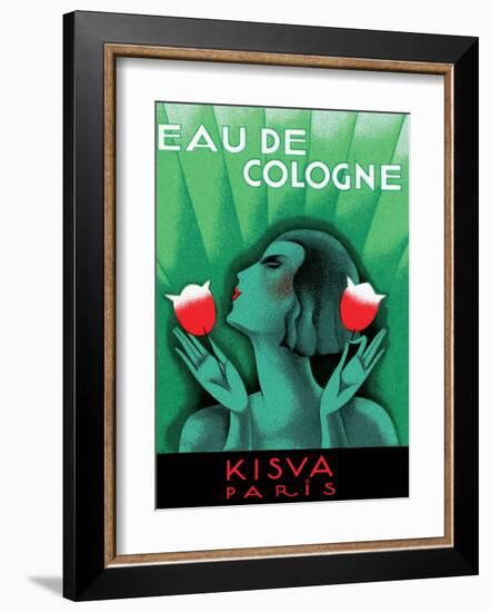 Vintage Art Deco Label, Eau de Cologne, Kaisva, Paris-null-Framed Art Print