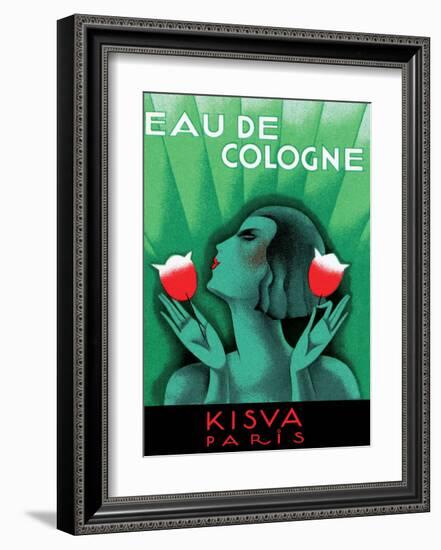 Vintage Art Deco Label, Eau de Cologne, Kaisva, Paris-null-Framed Art Print