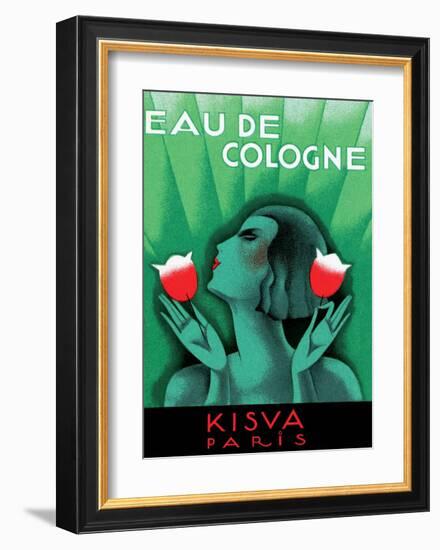 Vintage Art Deco Label, Eau de Cologne, Kaisva, Paris-null-Framed Art Print