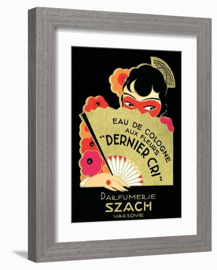 Vintage Art Deco Label, Eau de Cologne-null-Framed Art Print