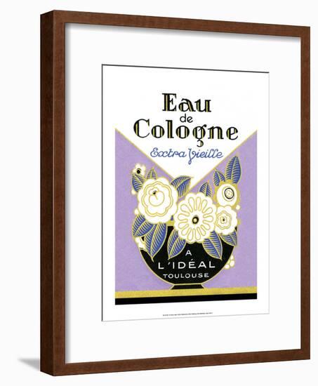 Vintage Art Deco Label, Eau de Cologne-null-Framed Art Print