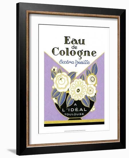 Vintage Art Deco Label, Eau de Cologne-null-Framed Art Print