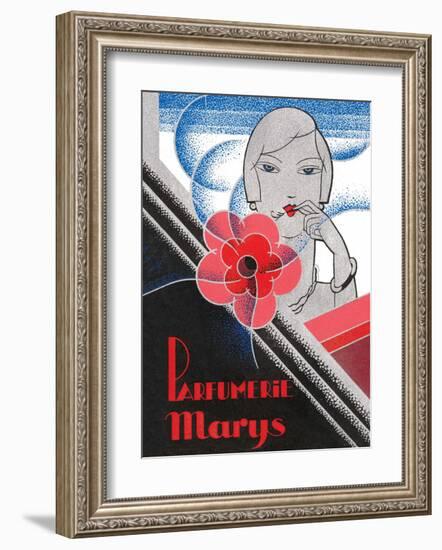 Vintage Art Deco Label, Parfumerie Marys-null-Framed Art Print