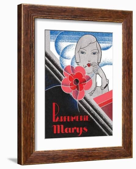 Vintage Art Deco Label, Parfumerie Marys-null-Framed Art Print