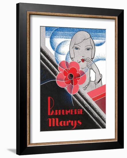 Vintage Art Deco Label, Parfumerie Marys-null-Framed Art Print