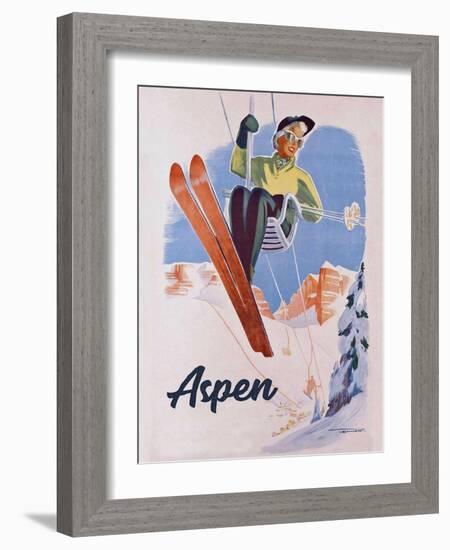 Vintage Aspen Ski Lift-Vintage Lavoie-Framed Giclee Print