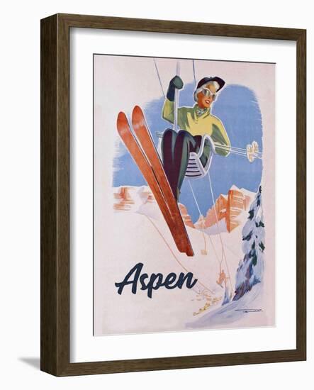 Vintage Aspen Ski Lift-Vintage Lavoie-Framed Giclee Print