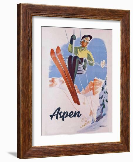 Vintage Aspen Ski Lift-Vintage Lavoie-Framed Giclee Print