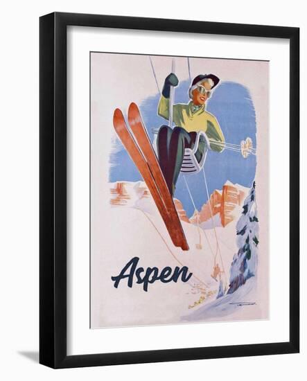 Vintage Aspen Ski Lift-Vintage Lavoie-Framed Giclee Print