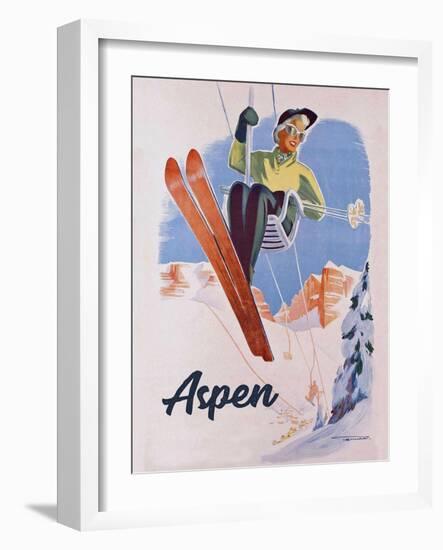 Vintage Aspen Ski Lift-Vintage Lavoie-Framed Giclee Print