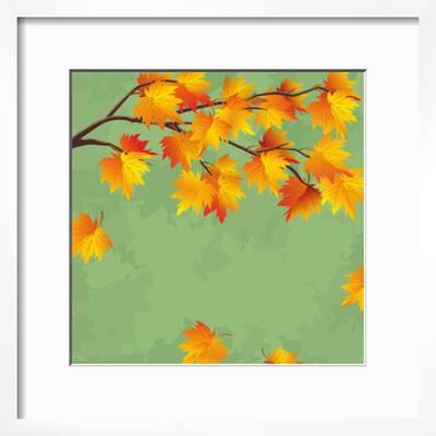 Vintage Autumn Wallpaper Leaf Fall Background Art Print Silvionka Art Com