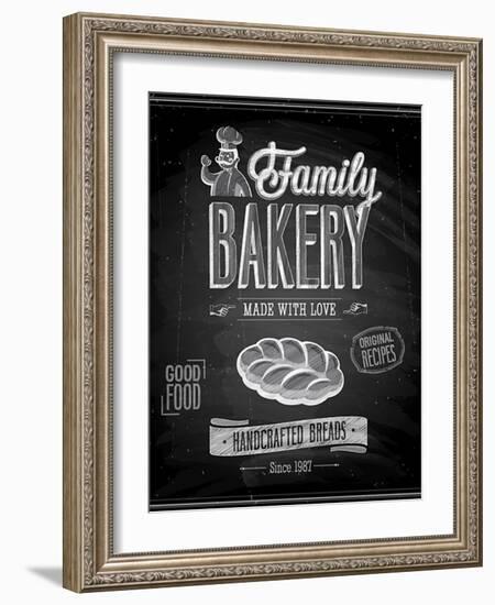 Vintage Bakery Poster - Chalkboard-avean-Framed Art Print